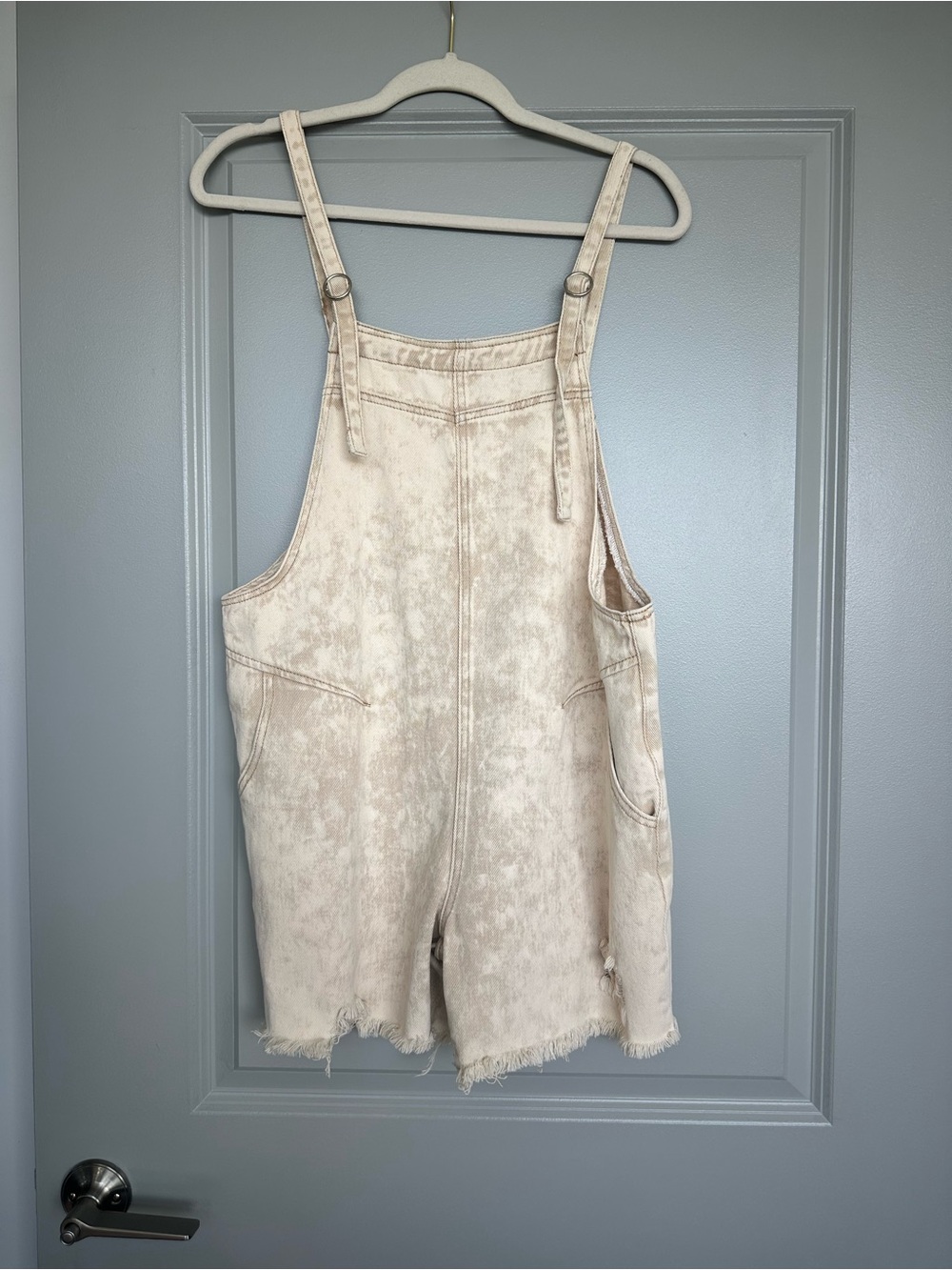 POL Light Beige Denim Overalls